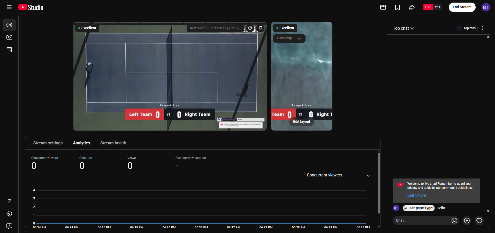 YouTube streaming screenshot