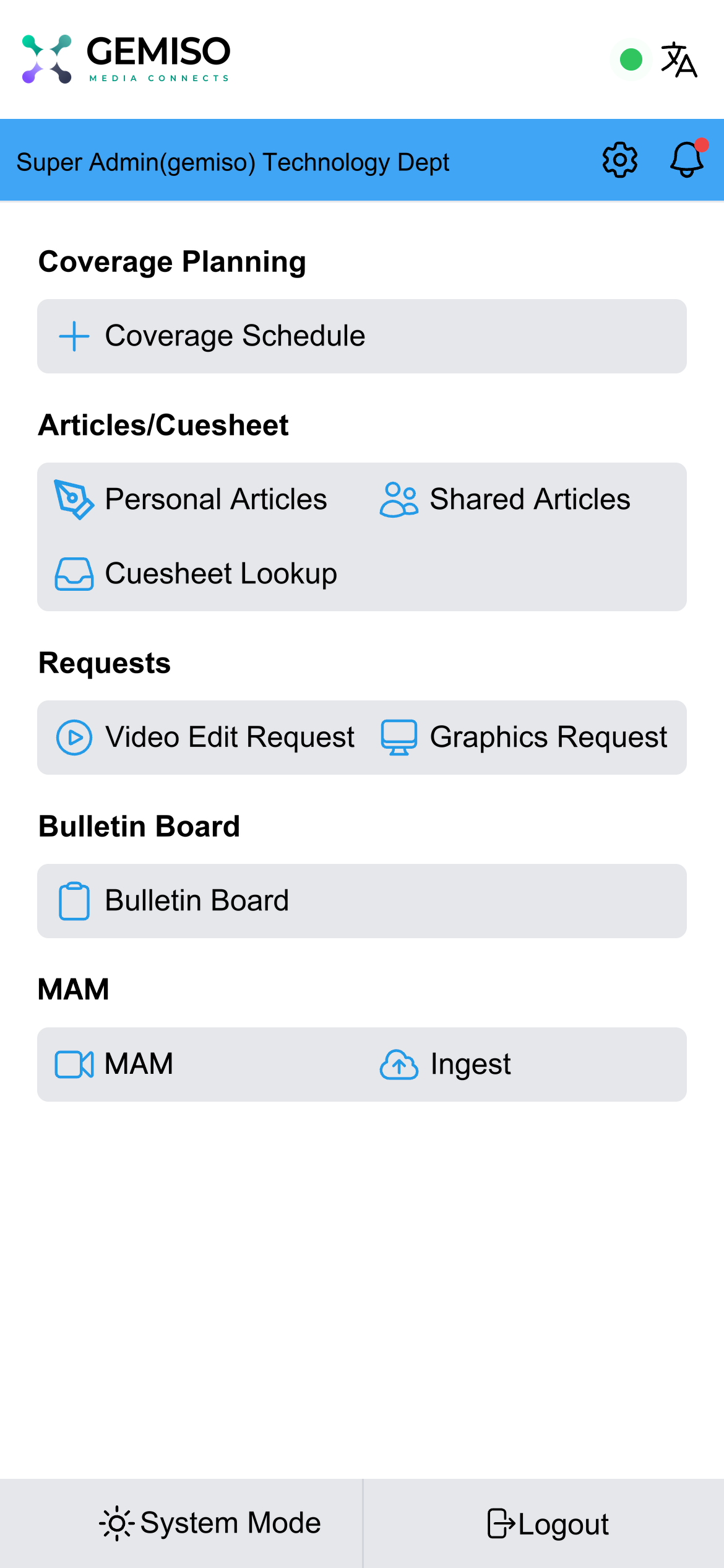 ZODIAC Mobile screenshot — Mobile Newsroom
